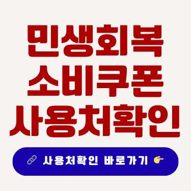 민생회복 소비쿠폰 사용처확인